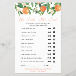 Prospectus 14 Cm X 21,6 Cm Co-ed Wedding shower Game, Qui L'A Dit ?