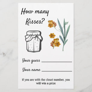 Prospectus 14 Cm X 21,6 Cm Combien de Baisers ? Fleurs - Circulaire de jeu