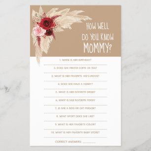 Prospectus 14 Cm X 21,6 Cm Comment Bien Connaissez-Vous Maman Baby shower Car