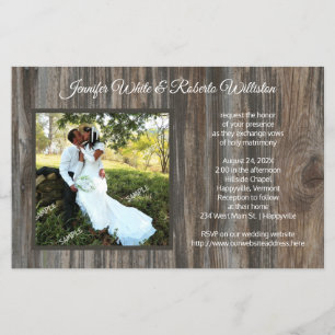 Prospectus 14 Cm X 21,6 Cm Country Photo Wedding Invitations Budget Paper