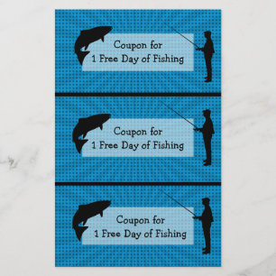 Prospectus 14 Cm X 21,6 Cm Coupons pour une journée libre d'Humour de pêche