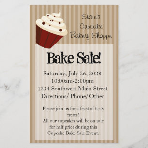 Prospectus 14 Cm X 21,6 Cm Cupcake avec rayures mocha douces