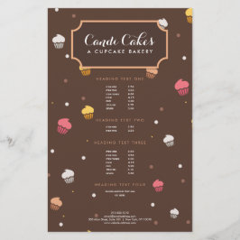 Prospectus 14 Cm X 21,6 Cm Cute Cupcakes boulangerie Motif Brown