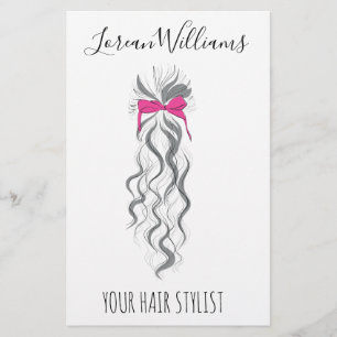 Prospectus 14 Cm X 21,6 Cm Cute Rose Bow Gris et Blanc Braider Hair Style