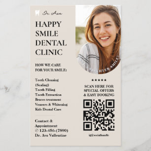 Prospectus 14 Cm X 21,6 Cm Dentaire Cosmétique esthétique Dentiste Sable Mini