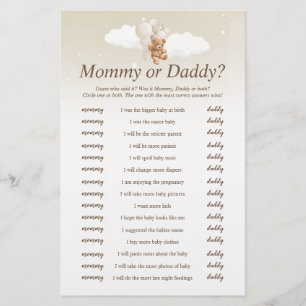 Prospectus 14 Cm X 21,6 Cm Devinez qui a dit Jeu de Baby Shower Ourson en Pel