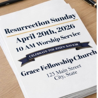Prospectus 14 Cm X 21,6 Cm  Editable Resurrection Sunday Church Flyer
