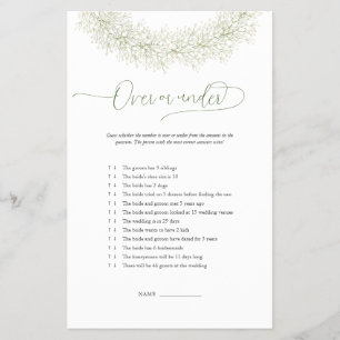 Prospectus 14 Cm X 21,6 Cm Elegant Baby’s Breath Over or Under Game Flyer