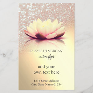 Prospectus 14 Cm X 21,6 Cm Elégant Lotus Parties scintillant Gold
