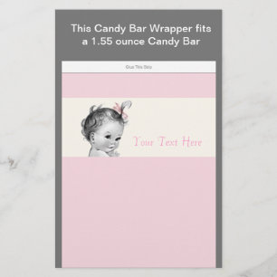 Prospectus 14 Cm X 21,6 Cm Emballage de barre de bonbons pour Baby Shower Ivo