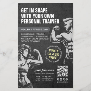 Prospectus 14 Cm X 21,6 Cm Entraîneur de fitness personnel Bodybuilding Gym E