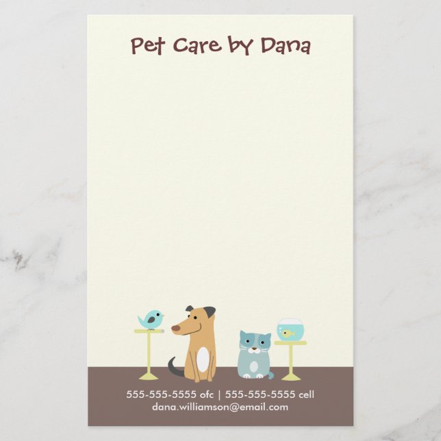 Prospectus 14 Cm X 21,6 Cm Entreprise de Pet Sitter (Devant)