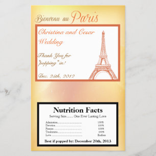 Prospectus 14 Cm X 21,6 Cm Enveloppeur de maïs pop à micro-ondes Paris Peach