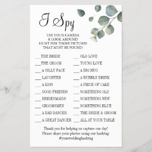 Prospectus 14 Cm X 21,6 Cm Eucalyptus I espionner mariage réception carte de 