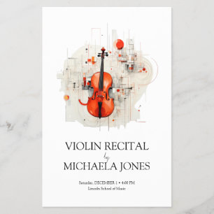 Prospectus 14 Cm X 21,6 Cm Événement promotionnel de récital de musique de vi
