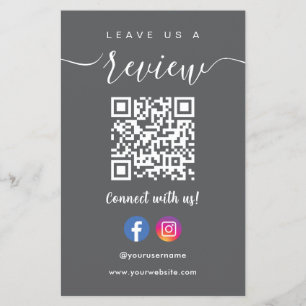 Prospectus 14 Cm X 21,6 Cm Facebook Instagram Qr Code Laissons-Nous Un Avis