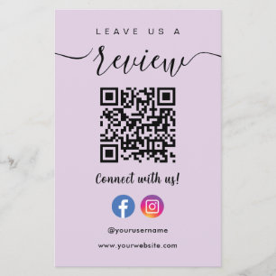 Prospectus 14 Cm X 21,6 Cm Facebook Instagram Qr Code Laissons-Nous Un Avis