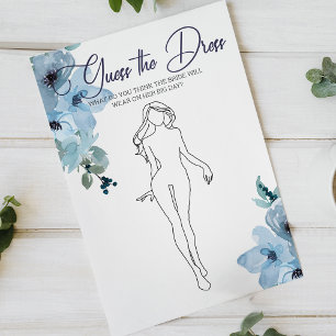 Prospectus 14 Cm X 21,6 Cm Fête des mariées Jeu bleu Roses Guess Dress Card