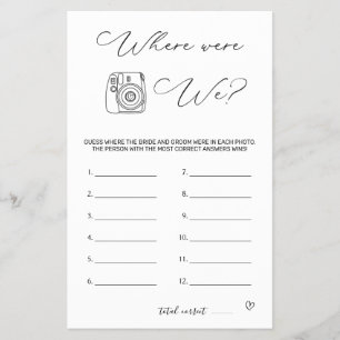 Prospectus 14 Cm X 21,6 Cm Fête des mariées Jeu Où Étions-Nous Flyer