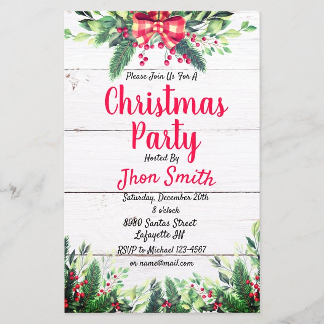 Prospectus 14 Cm X 21,6 Cm Fête Noël Invitation (Devant)