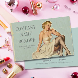 Prospectus 14 Cm X 21,6 Cm Fille de mode rétro coiffeuse maquilleuse