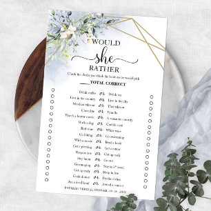 Prospectus 14 Cm X 21,6 Cm Flyer de jeu de Baby Shower « Greenery Would She R