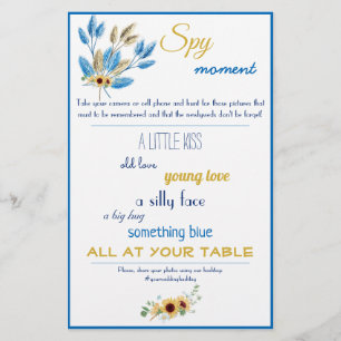 Prospectus 14 Cm X 21,6 Cm Flyer de jeu Mariage nuptiale espion