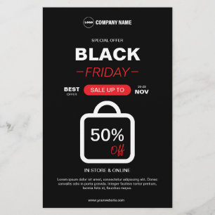 Prospectus 14 Cm X 21,6 Cm Flyer modifié personnalisé Black Friday