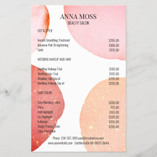 Prospectus 14 Cm X 21,6 Cm Flyer Parties scintillant rose moderne