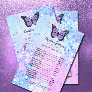 Prospectus 14 Cm X 21,6 Cm flyer salon de beauté papillon lavande