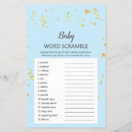 Prospectus 14 Cm X 21,6 Cm Gold Celebration on Blue Baby Word Scramble Jeu