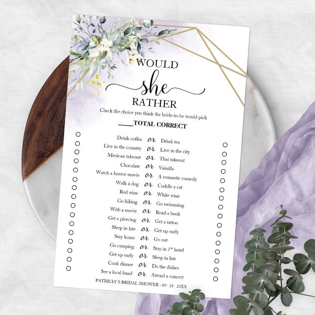 Prospectus 14 Cm X 21,6 Cm Green Voudrait-Elle Plutôt Fête des mariées Game F (Créateur téléchargé)