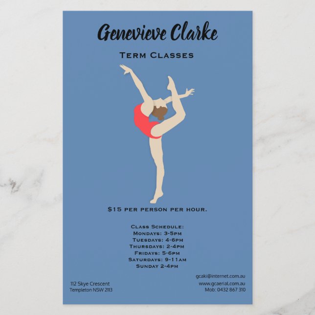 Prospectus 14 Cm X 21,6 Cm Gymnaste féminine (Devant)