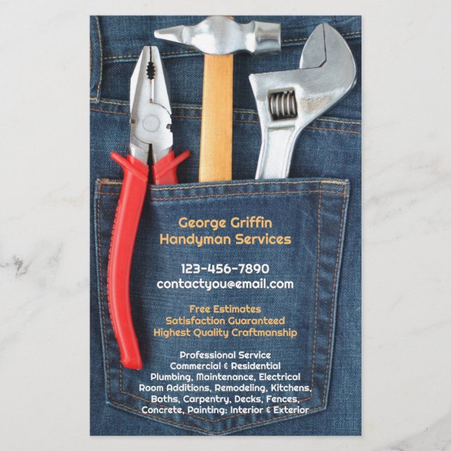 Prospectus 14 Cm X 21,6 Cm Handyman Flyer (Devant)