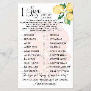 Prospectus 14 Cm X 21,6 Cm I Spy Mariage Réception Douche Citrons Game Card F