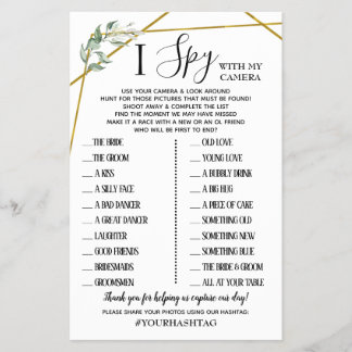 Prospectus 14 Cm X 21,6 Cm I Spy Wedding Réception activité de jeu