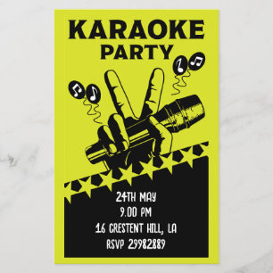 Prospectus 14 Cm X 21,6 Cm Invitation du parti Karaoke