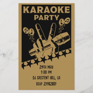 Prospectus 14 Cm X 21,6 Cm Invitation du parti Karaoke