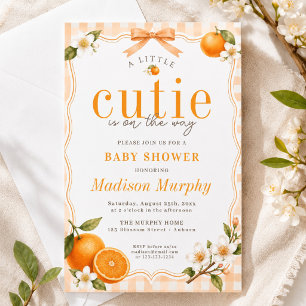 Prospectus 14 Cm X 21,6 Cm Invitation pour Baby Shower Little Cutie Orange BU