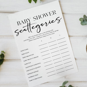 Prospectus 14 Cm X 21,6 Cm Jeu Baby Scattegories à écriture simple moderne no