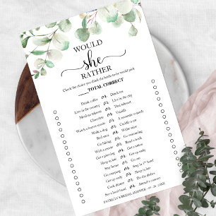 Prospectus 14 Cm X 21,6 Cm Jeu de Baby Shower « Greenery Would She Rather »