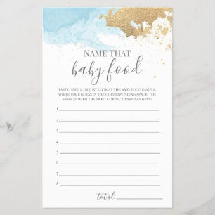 Prospectus 14 Cm X 21,6 Cm Jeu de baby shower : nommez cette nourriture pour 