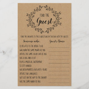 Prospectus 14 Cm X 21,6 Cm Jeu de Baby Shower Trouvez la Carte d'Invité