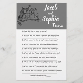PROSPECTUS 14 CM X 21,6 CM JEU DE CARTE DE JEU DE TRIVIA POUR MARIÉS & MARIÉE