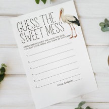 Jeu de devinette de doux désordre pour Baby Shower