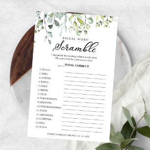Prospectus 14 Cm X 21,6 Cm Jeu de mots mêlés de mariage au eucalyptus verdoya