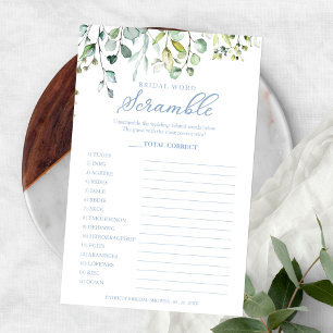 Prospectus 14 Cm X 21,6 Cm Jeu de mots mêlés pour mariage au eucalyptus verdu