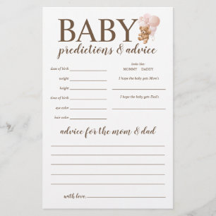 Prospectus 14 Cm X 21,6 Cm Jeux de prédictions et conseils pour bébé Ourson e