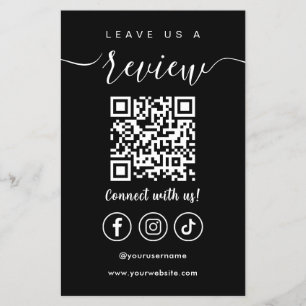 Prospectus 14 Cm X 21,6 Cm Laissez-Nous Un Avis Qr Code Social Media Logo Bla