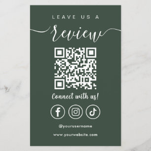 Prospectus 14 Cm X 21,6 Cm Laissons-Nous Un Avis Qr Code Social Media Logo